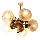 1970s Glass Chandelier by Instala Decin, Czechoslovakia