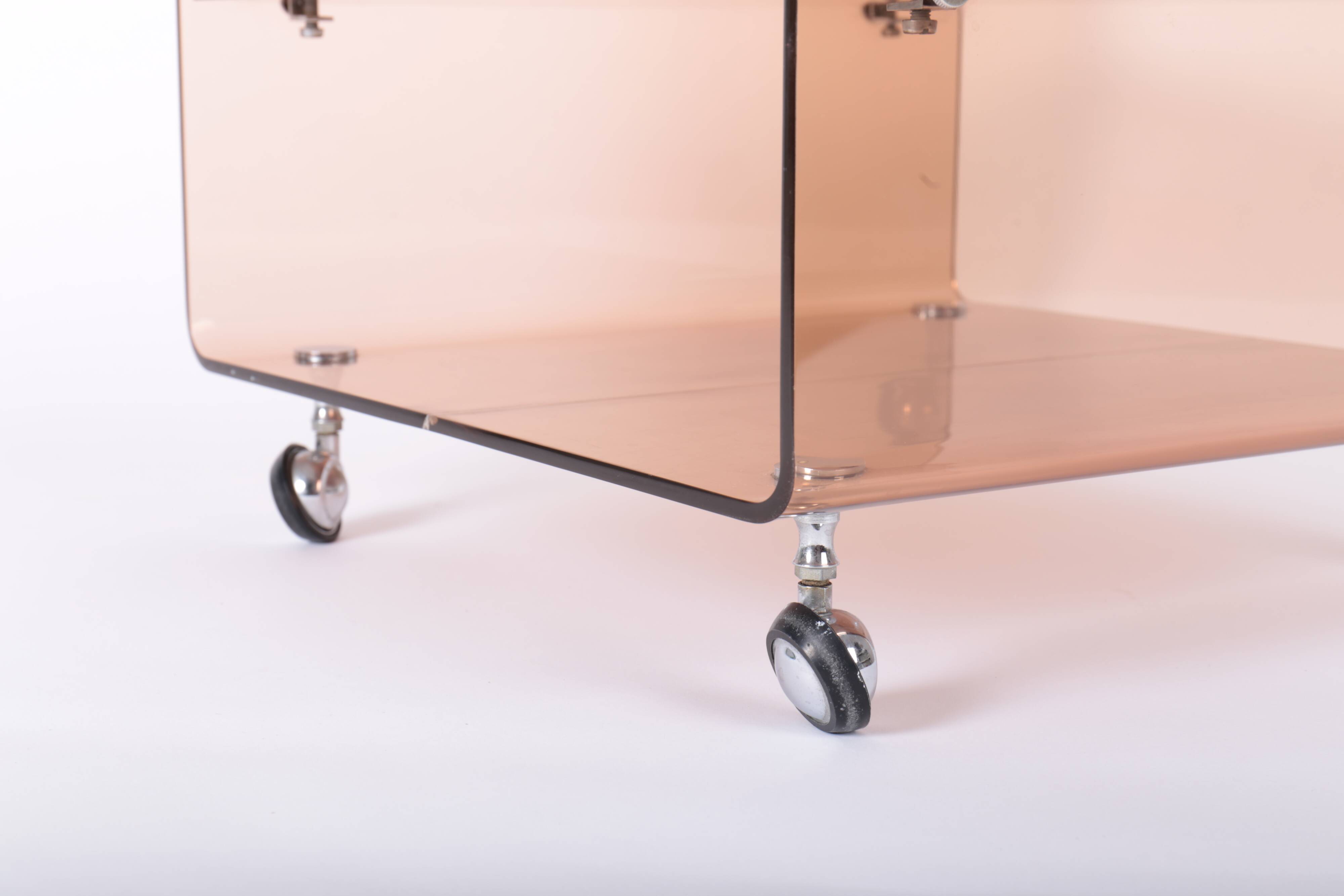 Plexiglas side table or bedside table by Michel Dumas