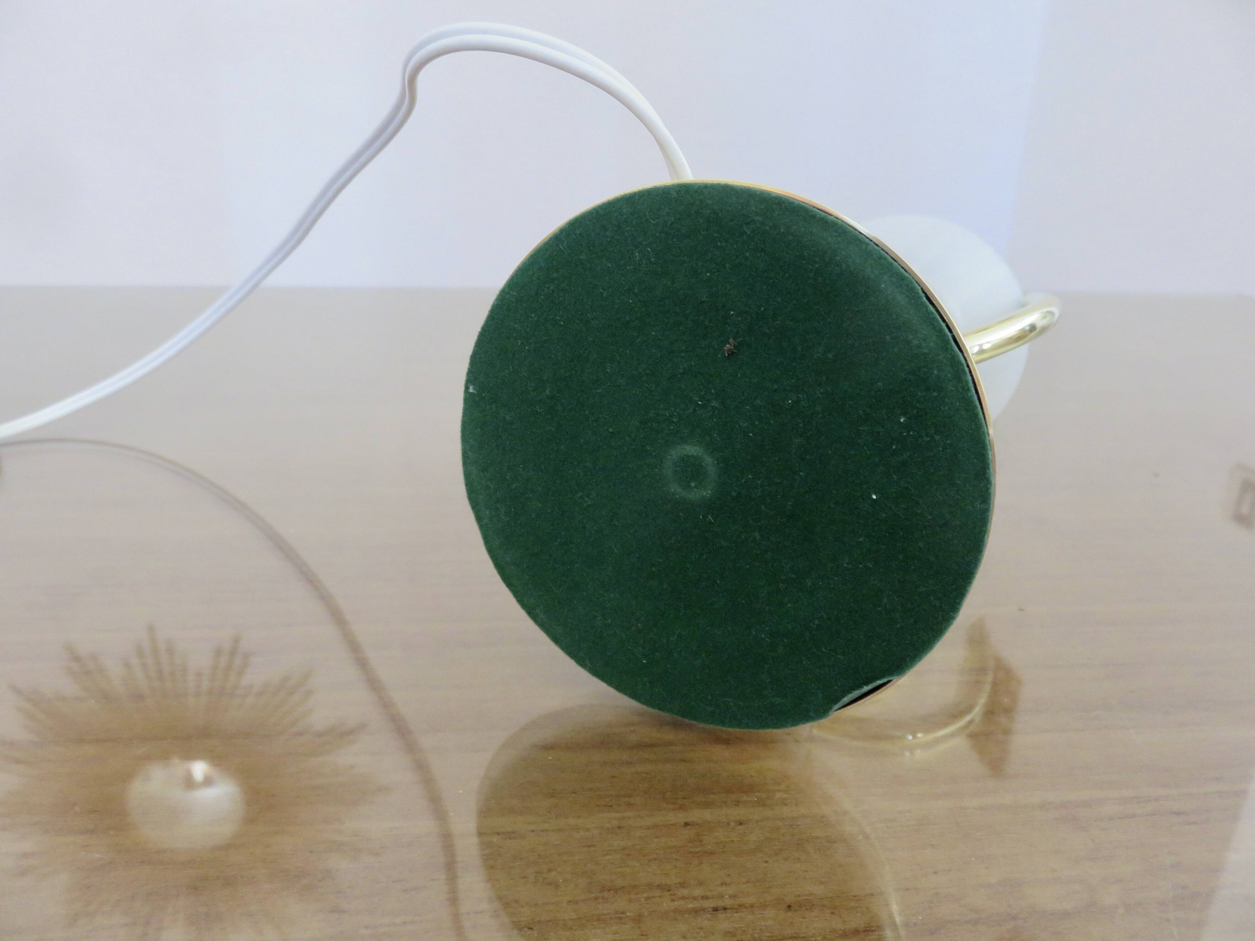 Grande lampe en verre et laiton 1950 1960
