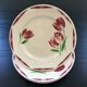 Lot 4 assiettes décor tulipes