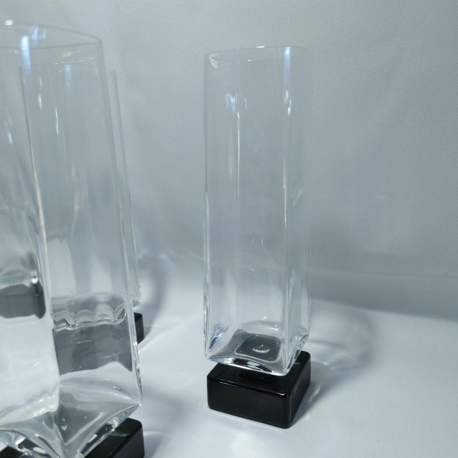 6 vintage square-stemmed glasses