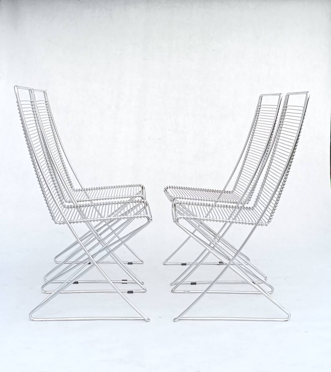 4 wire chairs by Till Behrens for Schlubach