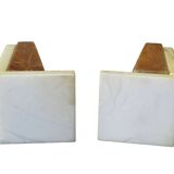 Serre-livres vintage en albâtre, milieu du siècle