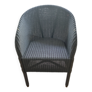 fauteuil en rotin bleu