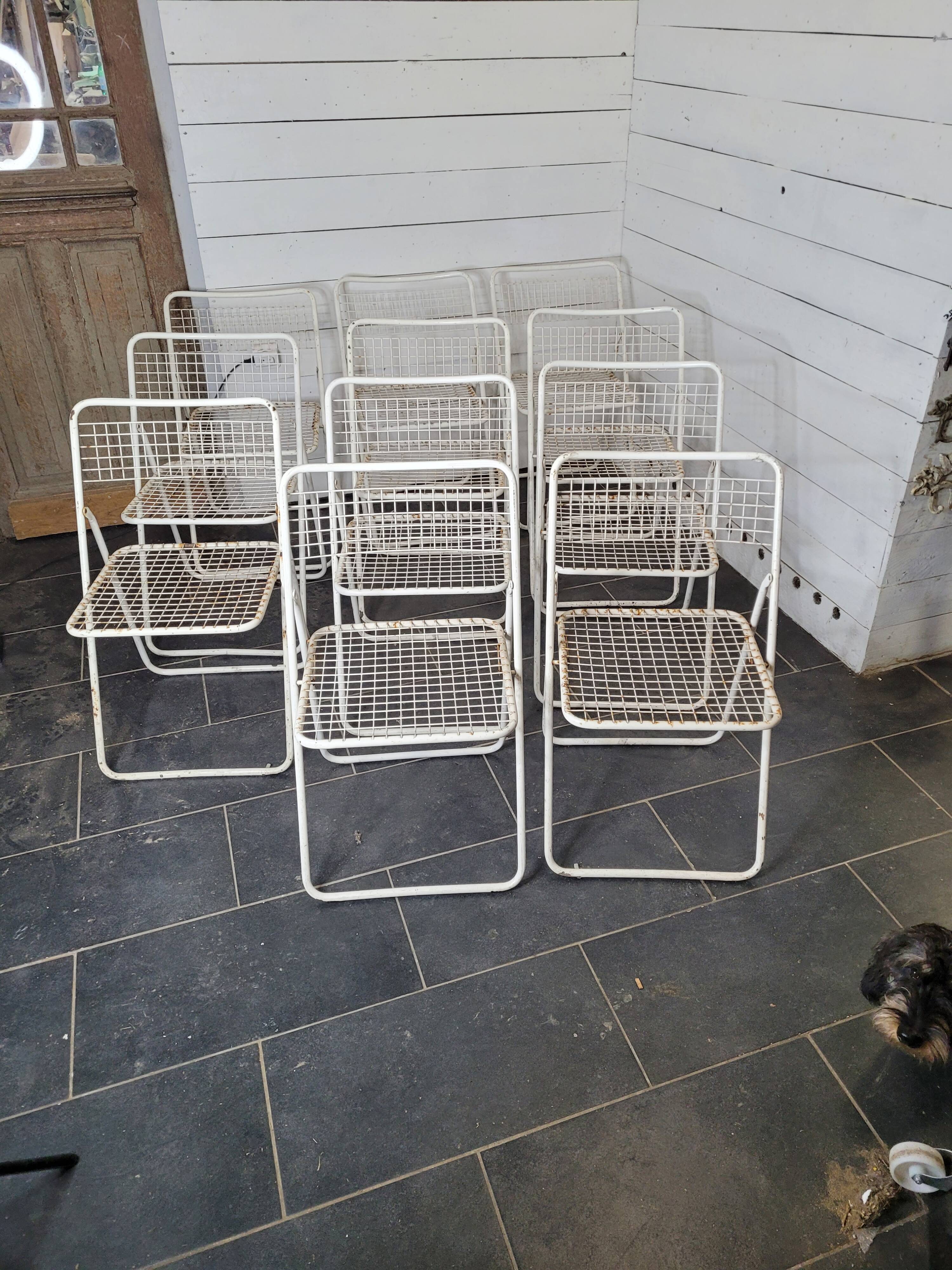 11 folding chairs, Ted Net by Niels Gammelgaard from the 70s