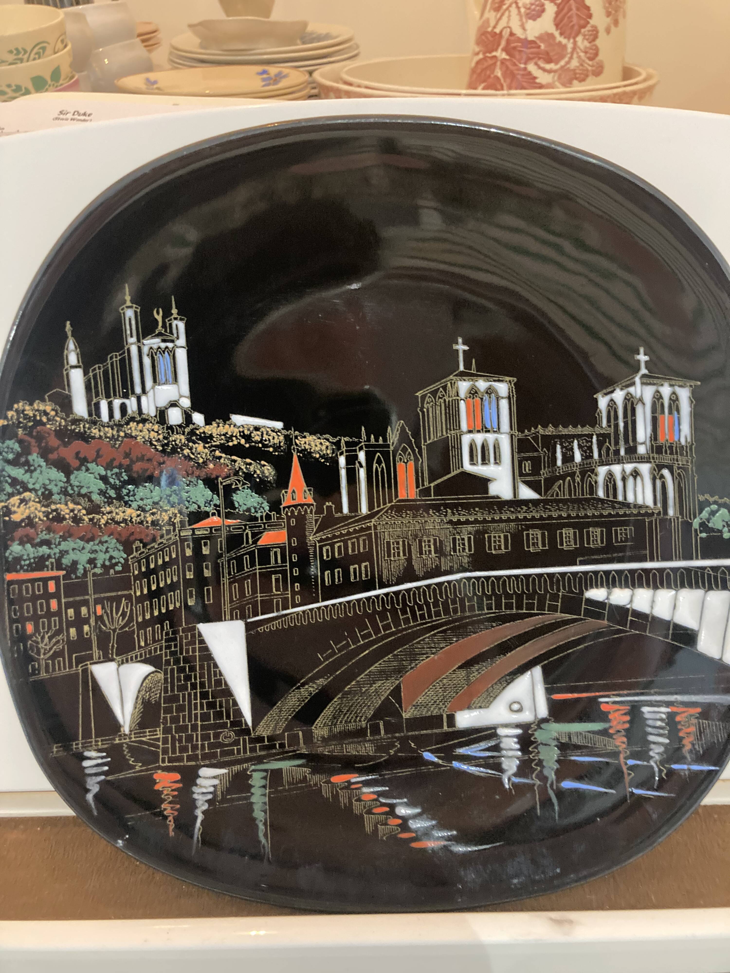 Longwy plate "Lyon at night"