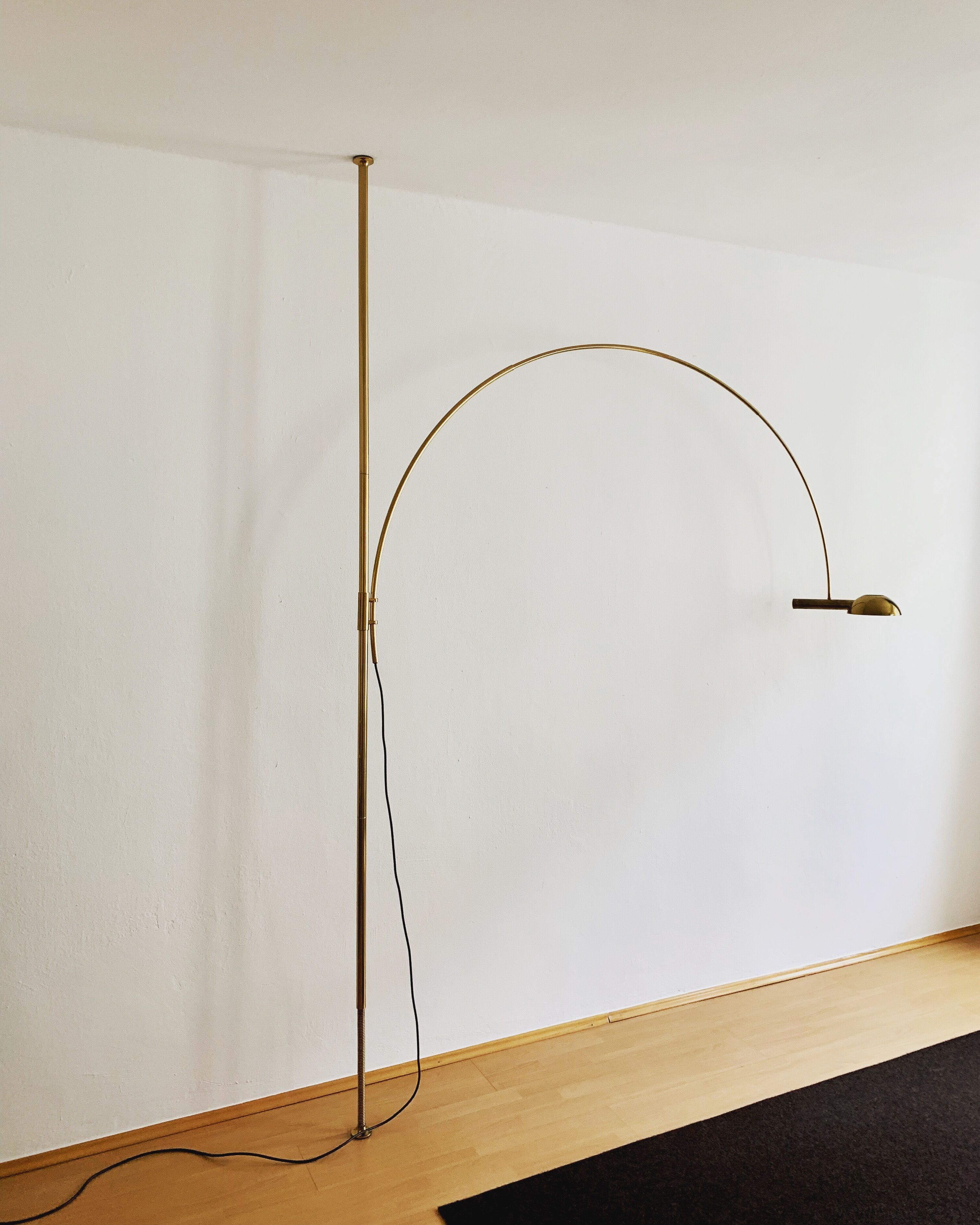 stunning Mid Century Modern brass UNA arc lamp by Florian Schulz