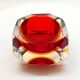 1960s square multifaceted ashtray or catch-all in Murano glass by Flavio Poli for Seguso. Made in Italy.