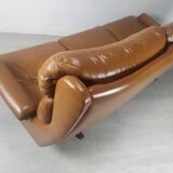 Scandinavian fawn leather sofa