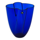 Vase danois en verre bleu cobalt par Royal Copenhagen, années 1980