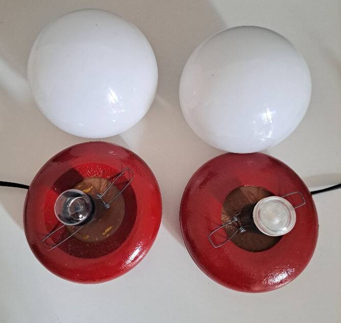 Pair of revisited bedside lamps