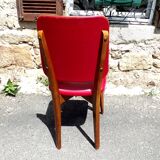 Lot of 6 vintage red skai chairs