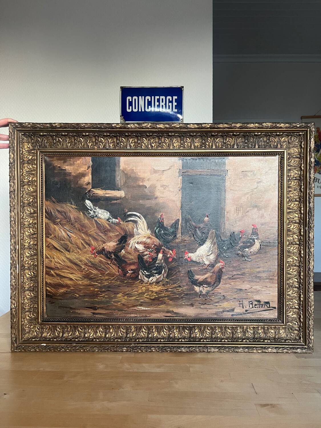 Old 19th century painting of the lower courtyard