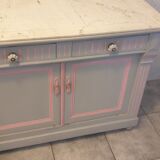 Buffet bas  2 portes repeint style campagne décoration