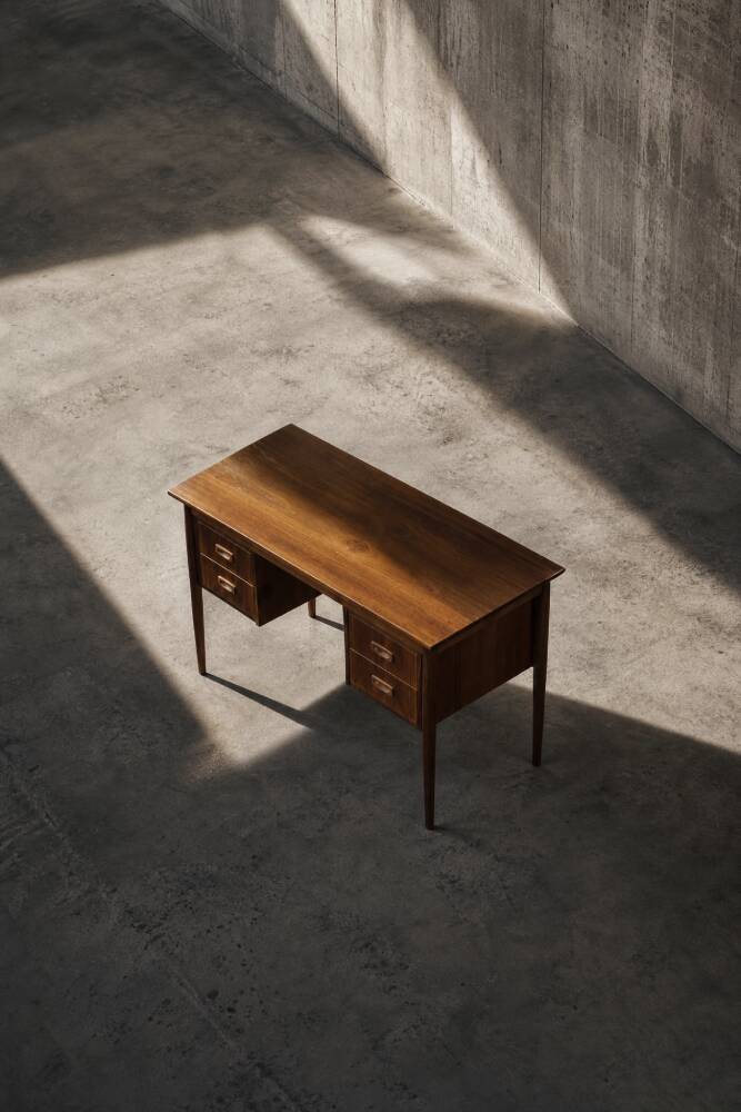 Vintage Scandinavian modern teak desk from the 1960s with drawers.