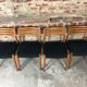 Suite of 4 Scandinavian teak chairs with anthracite grey velvet top 1960