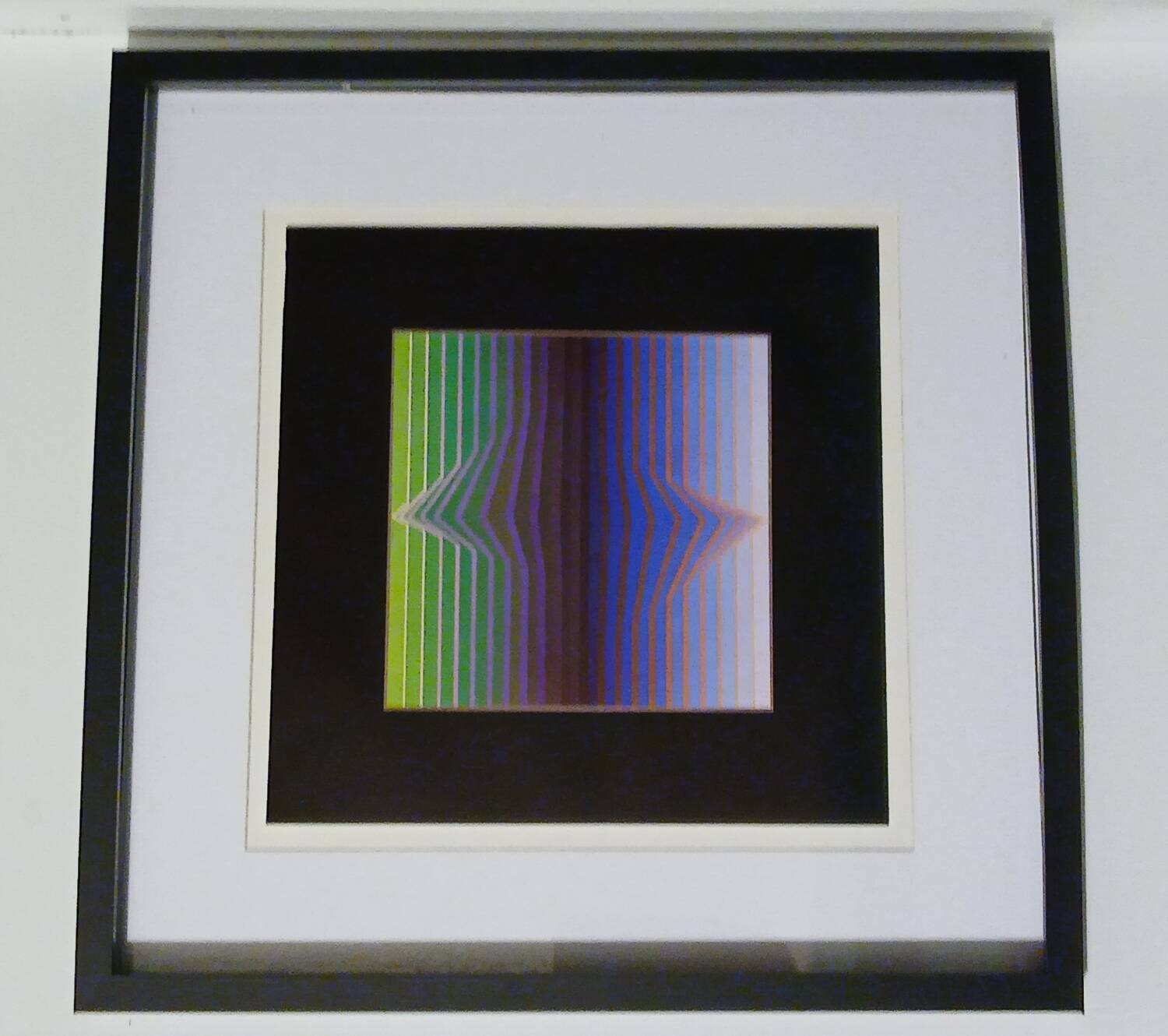 Tableau Vintage Art Optique - Victor Vasarely - Frame 40x40cm