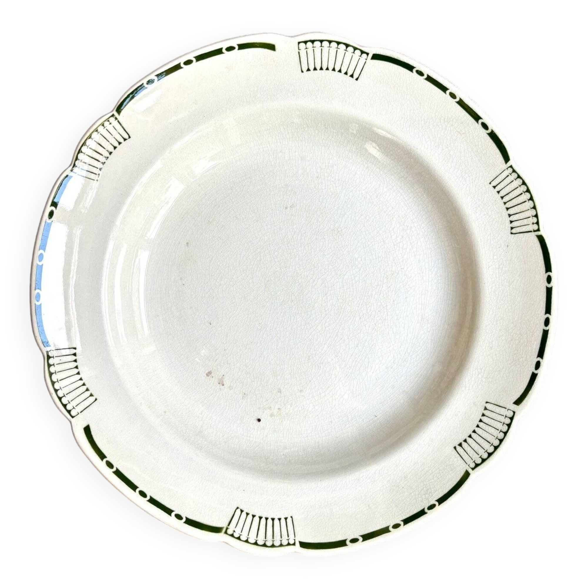 Lunéville hollow round dish in iron clay, "London" service