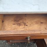 Solid oak and marble bedside tables