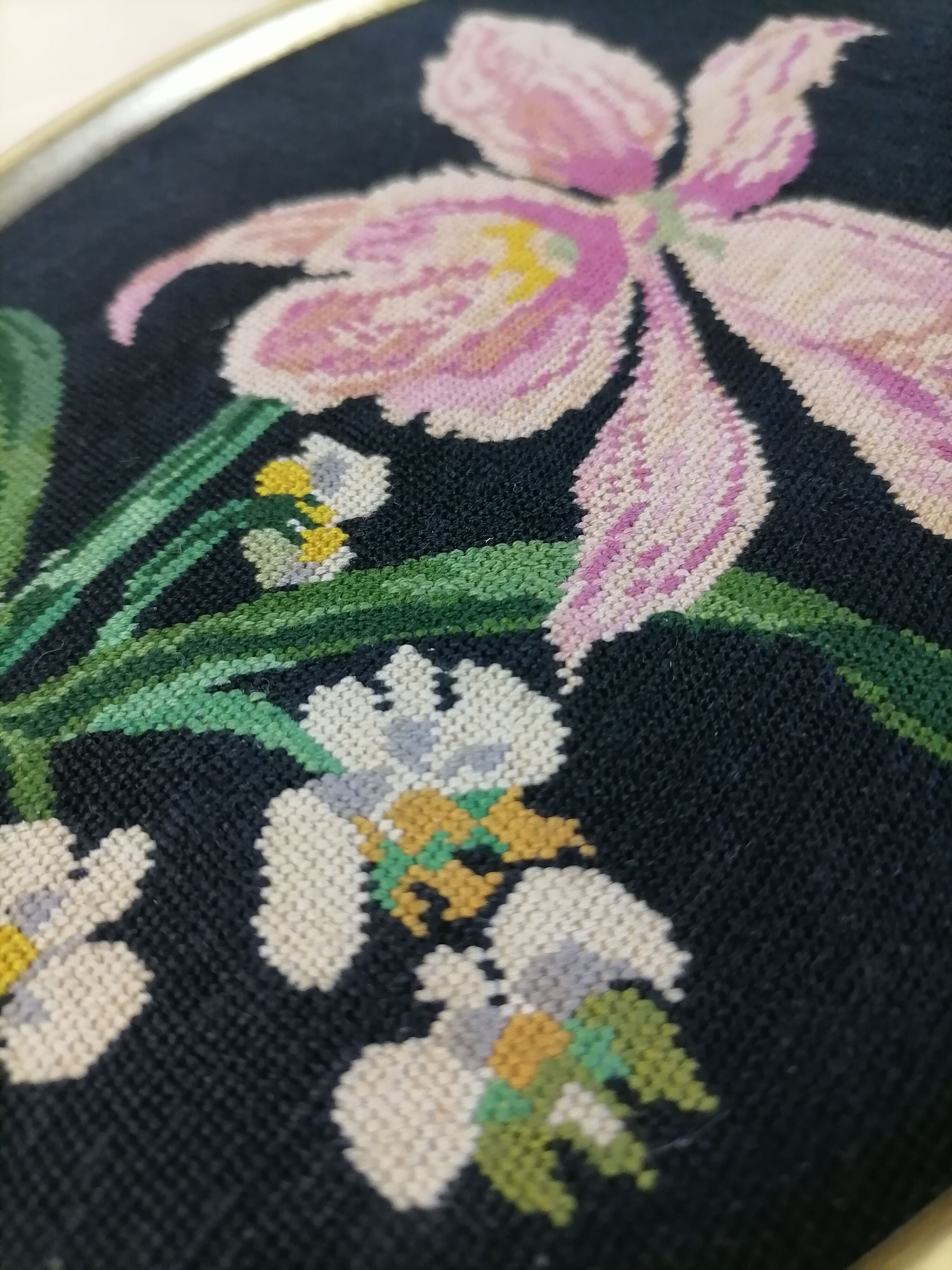 Framed antique embroidery