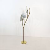 Arturo Pani Floor Lamp 1970s Brass Verdigris Vintage Palm Tree Hollywood Regency