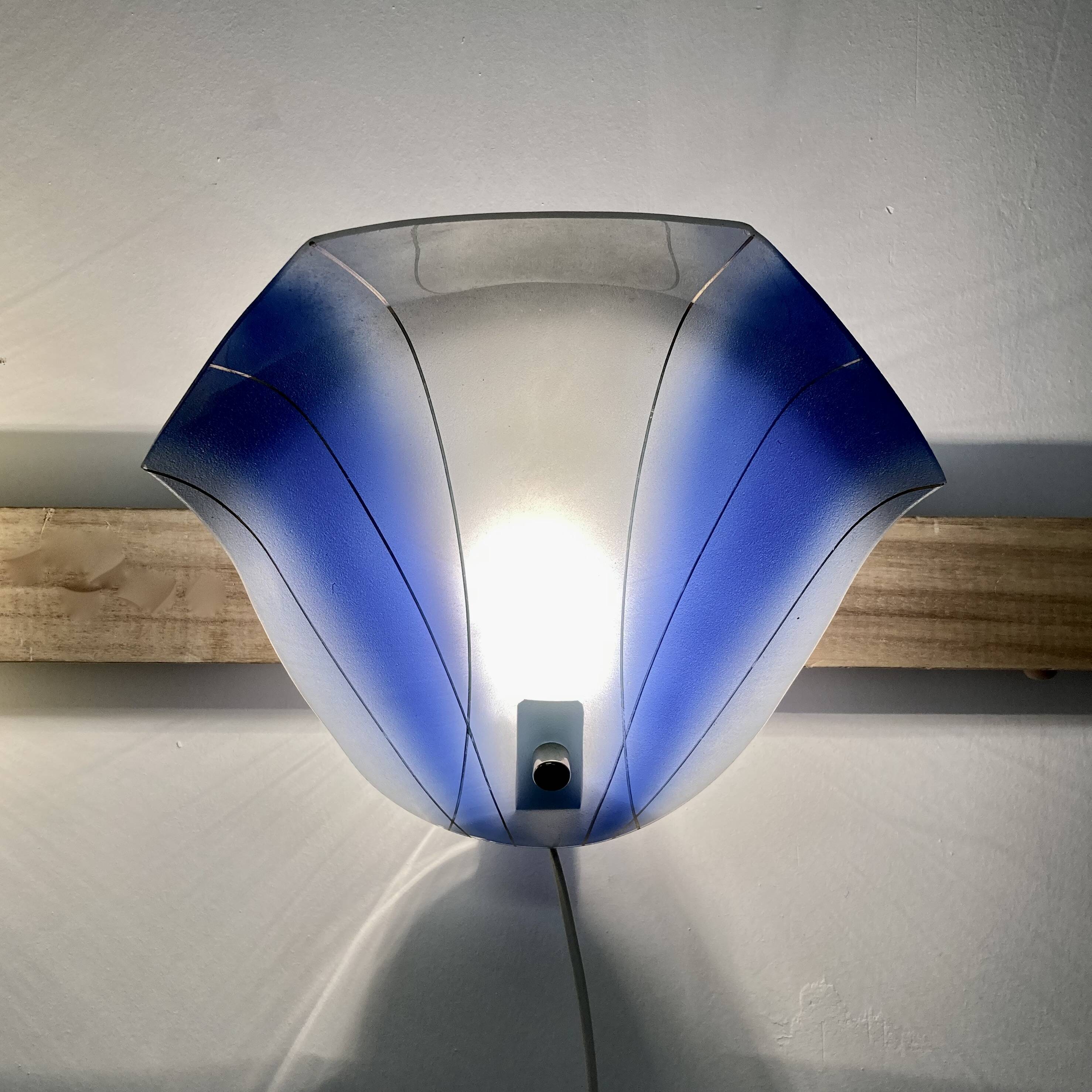 Pair of scandinavian design glass wall lights 1950.