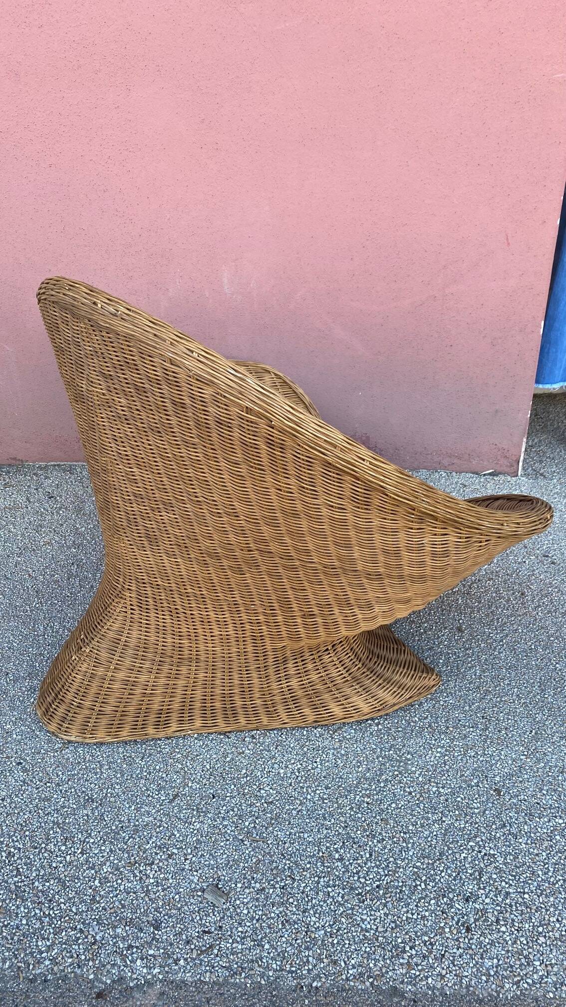 1970s rattan lotus meditation chair