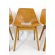 Set of 4 barrel chairs, wooden base, Pierre Guariche, Steiner, 1950s.