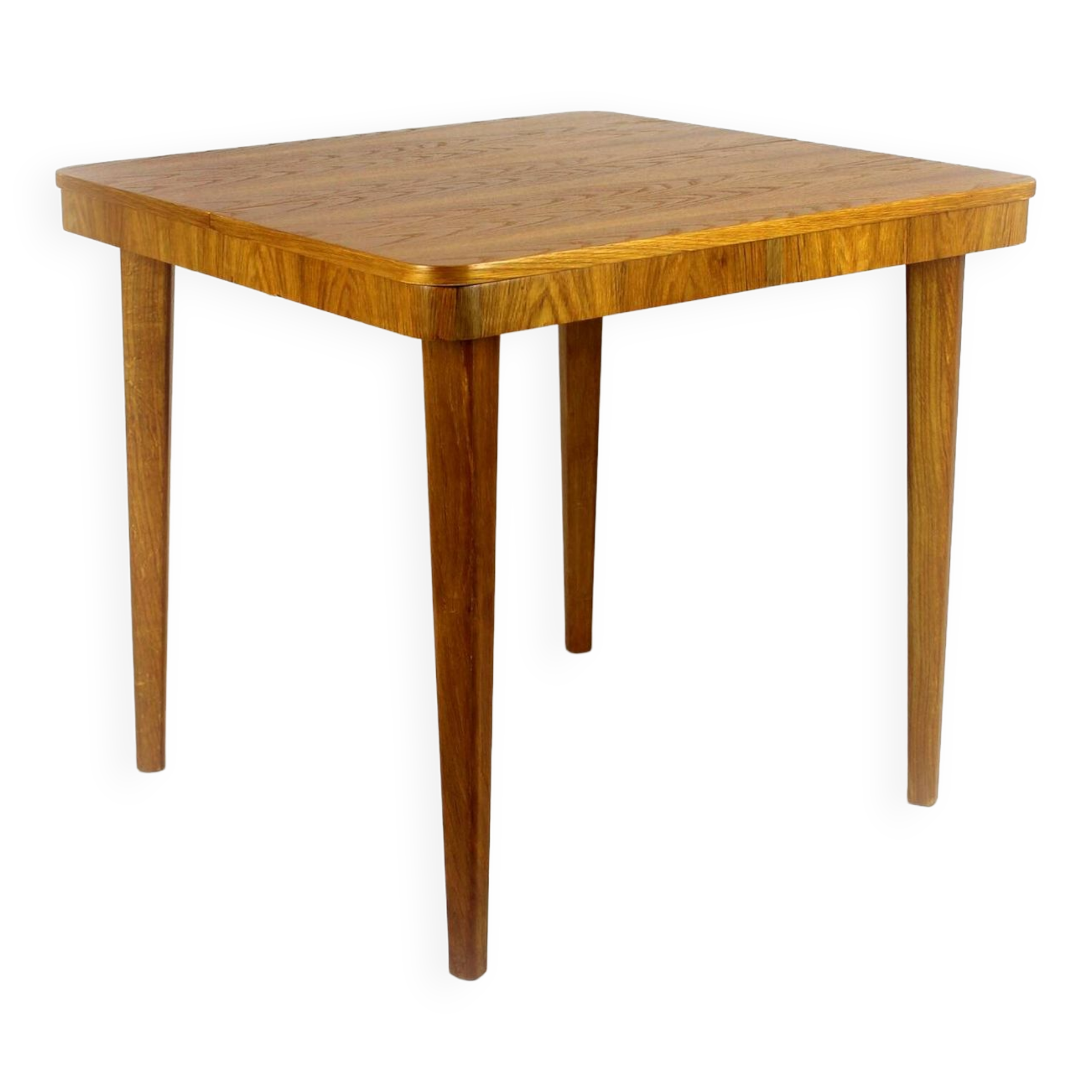 Restored Square Oak Veneered Folding Table from Jitona, 1960s