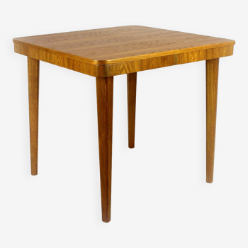 Restored Square Oak Veneered Folding Table from Jitona, 1960s