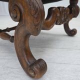 1950s, Scandinavian highback armchair, furniture fabric, oak wood.