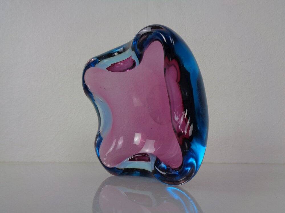 Sommerso Murano Glass Ashtray, Italy, 1960s