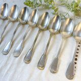 Set of 8 vintage silver plated soup spoons