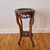 Bolster or pedestal table with marble top