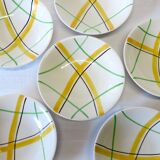 6 soup plates from Gien, "Sarabande" model, in very good condition.