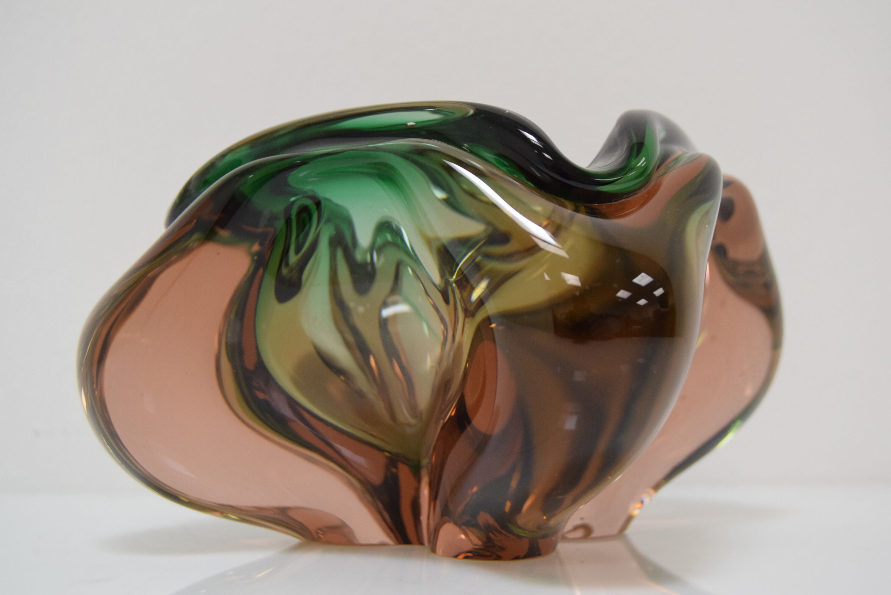 Mid-century Ashtray from Metallurgical Glass,by Glasswork Novy Bor,1960's.