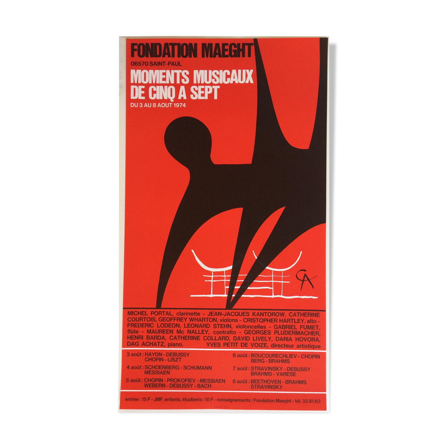 Alexander Calder Maeght Foundation, 1974. Original poster in lithography