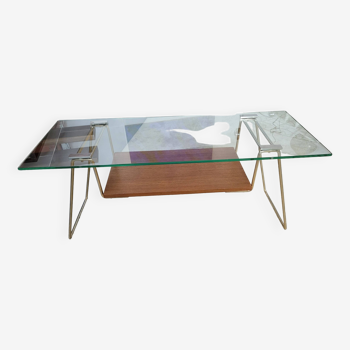 Brass and glass coffee table from the 70s