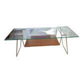 Brass and glass coffee table from the 70s