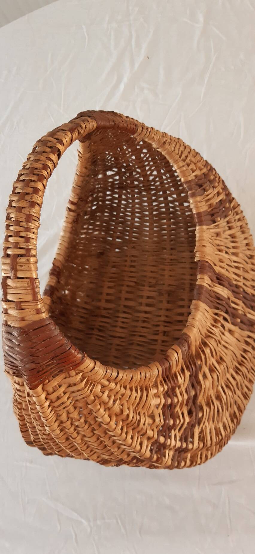 Old banana basket with wicker two colors