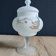 Vintage opaline glass footed bonbonnière