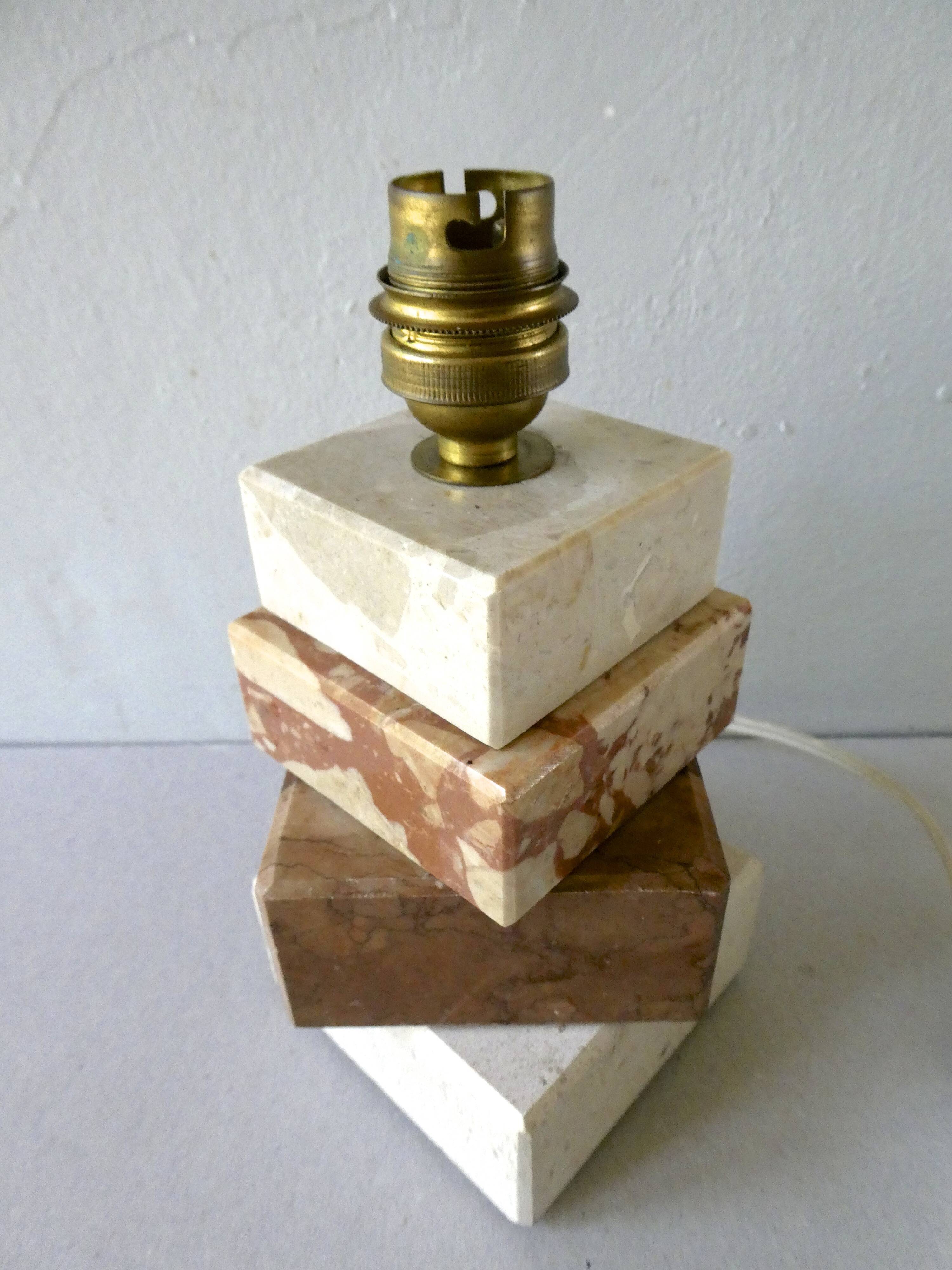 Marble lamp and travertine from the 1960s