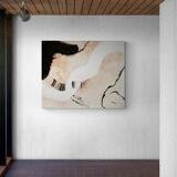 Lean On Me - Modern Abstract Art Canvas, 81x100cm, unique piece
