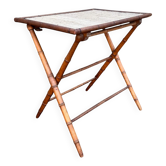 Folding side table in faux bamboo, 1900s.