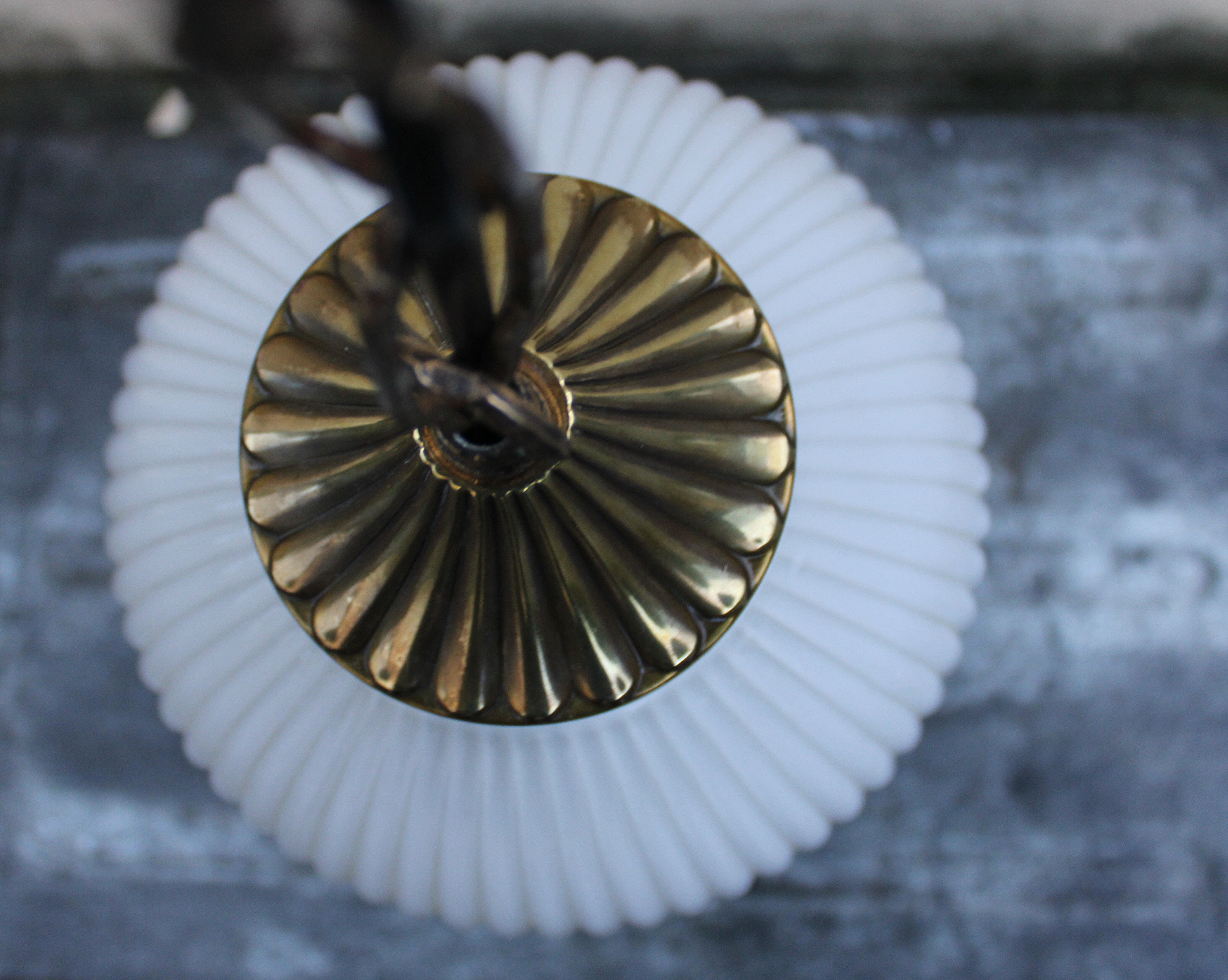 Italian brass and opaline hanging