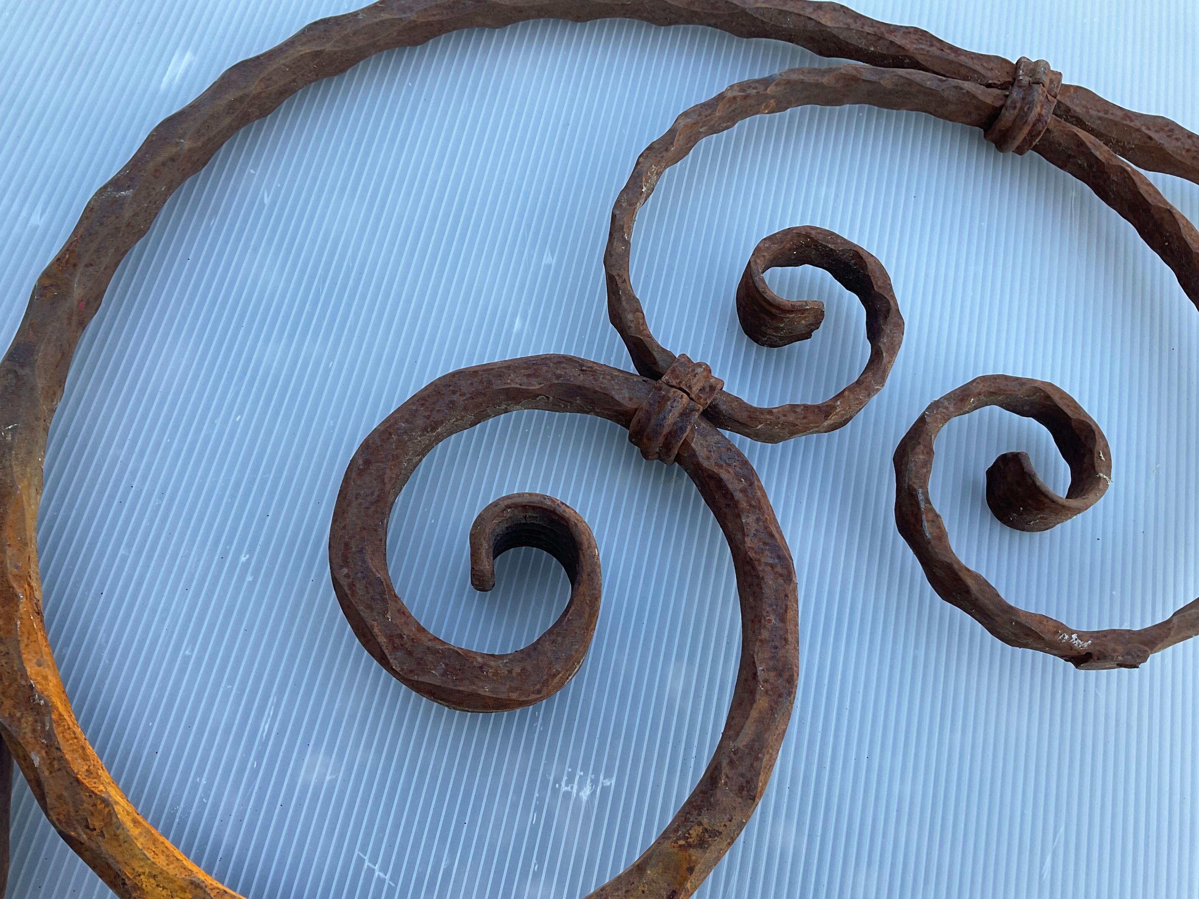 Wrought iron pediment