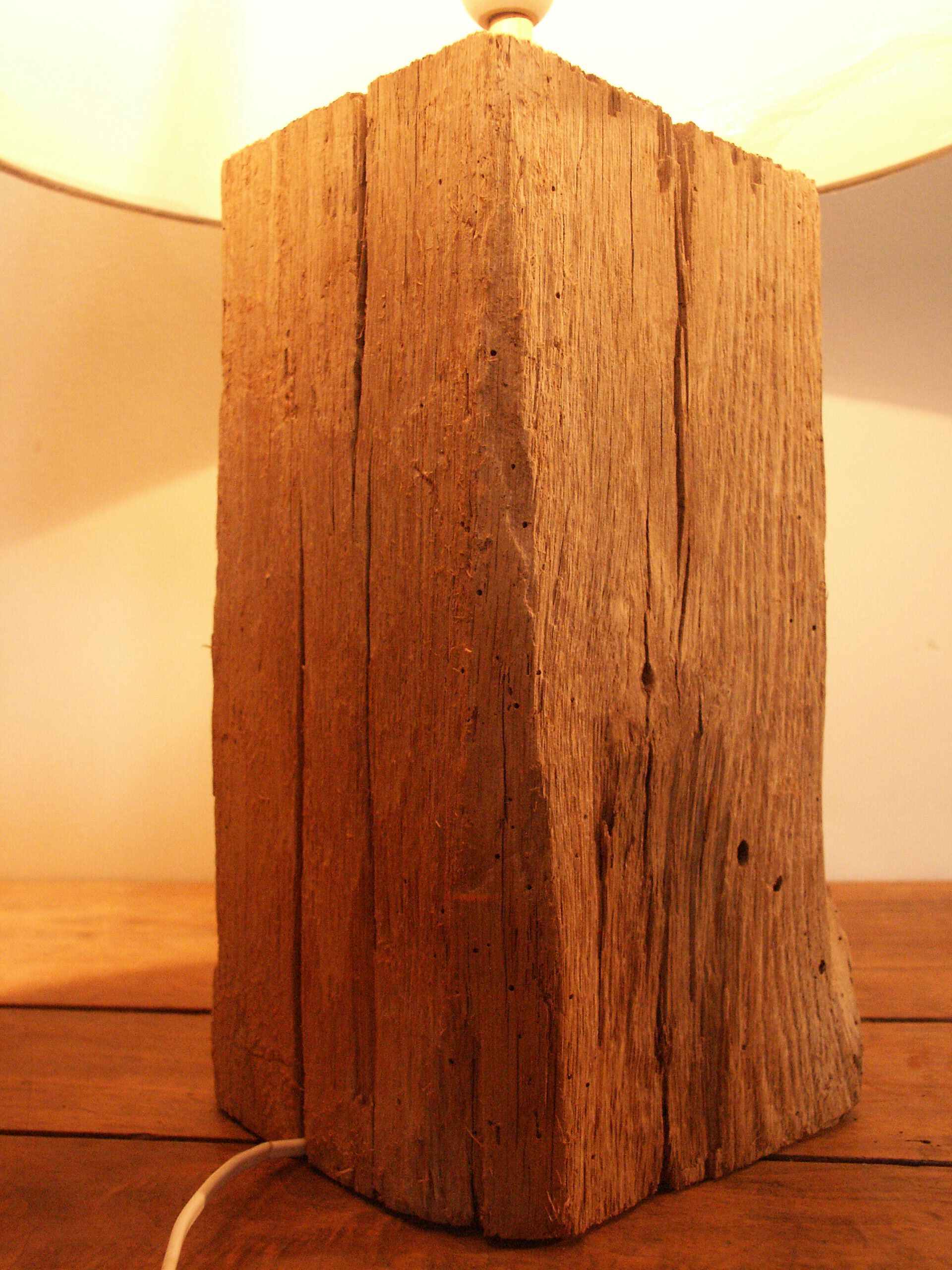 Lamp on old oak beam