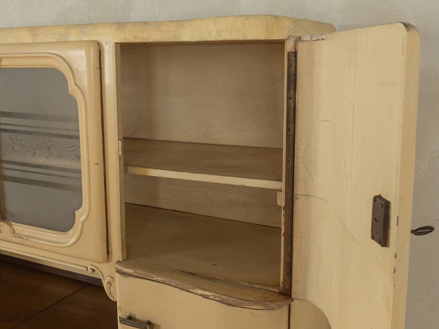 Art Deco kitchen cabinet, 1920s, two-piece
