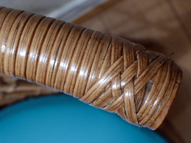 Vintage gold rattan armchair