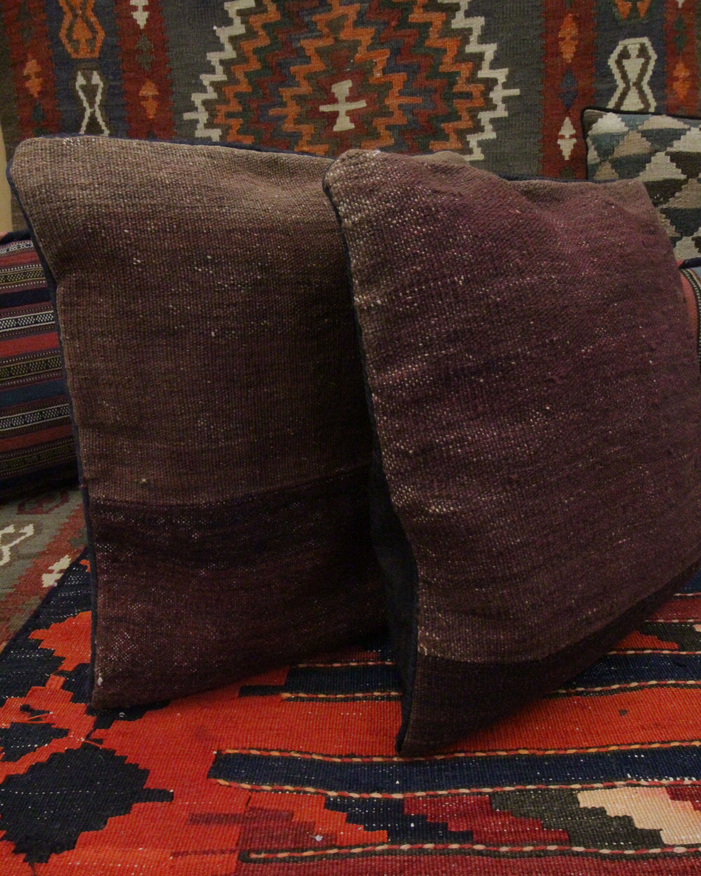 Vintage Brown Stripped Wool Cushion Cover- 41x43cm
